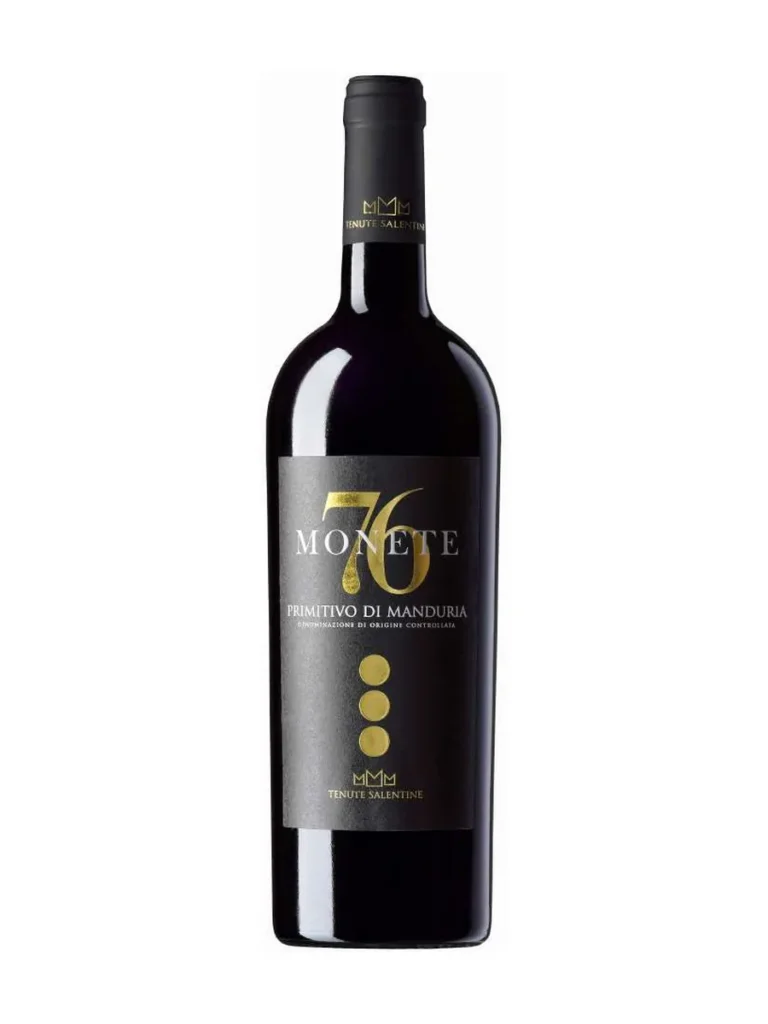 Bottiglia di 76 Monete Primitivo di Manduria, Primitivo DOC di Tenute Salentine