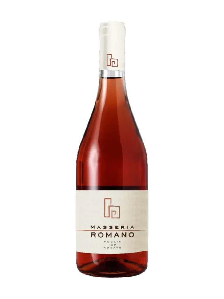 Bottiglia di Rosa di Troia, Sangiovese e Nero di Troia rosato di Masseria Romano