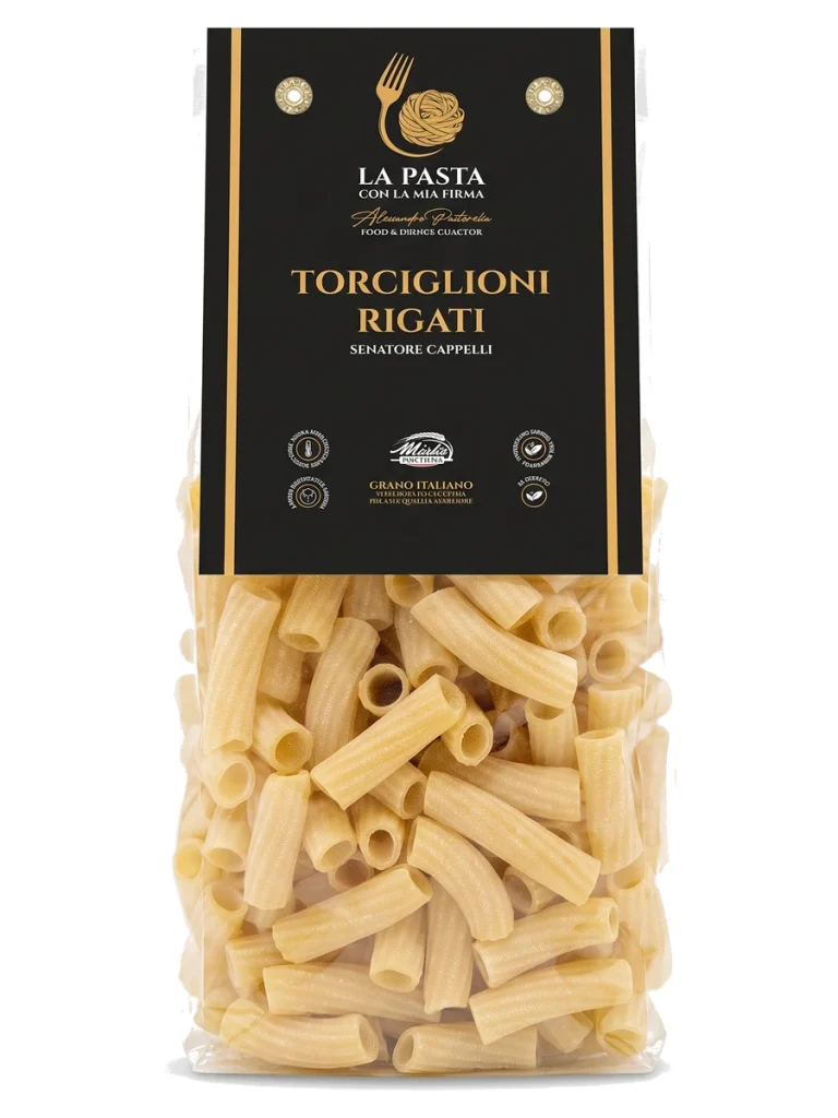 Confezione da 500 g di Torciglioni Rigati Senatore Cappelli con la mia Firma Confezione da 500 g di Torciglioni Rigati Senatore Cappelli con la mia Firma
